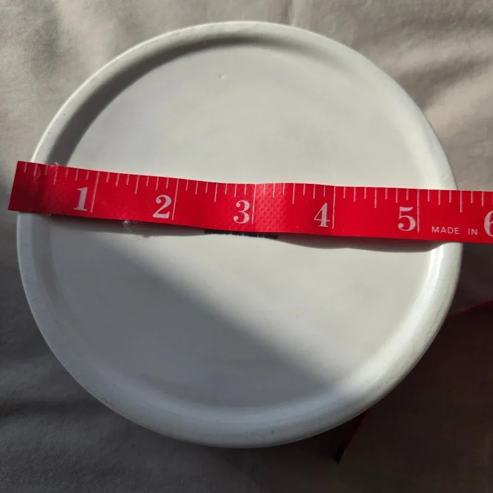 Rae Dunn WOOF Dog Bowl Red Inside Large Letters